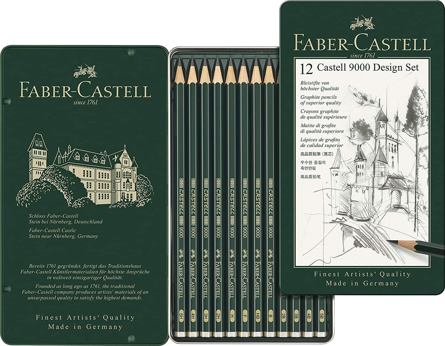 Faber-Castell 9000 – Set of 12 Graphite Pencils
