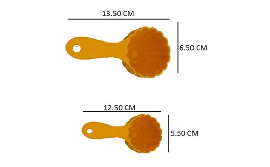 iKonbi Prasad Mud Scoop, Plastic Kitchen Tool Mould/Ladoo Mould SpoonYellow Pack of 2