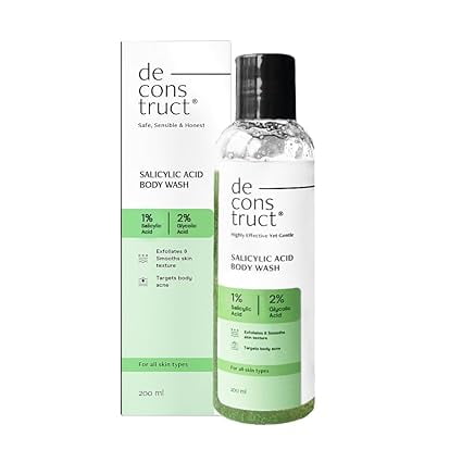 Deconstruct 1% Salicylic Acid BodyWash with 2% Glycolic Acid | Prevents Body Acne, Rough &