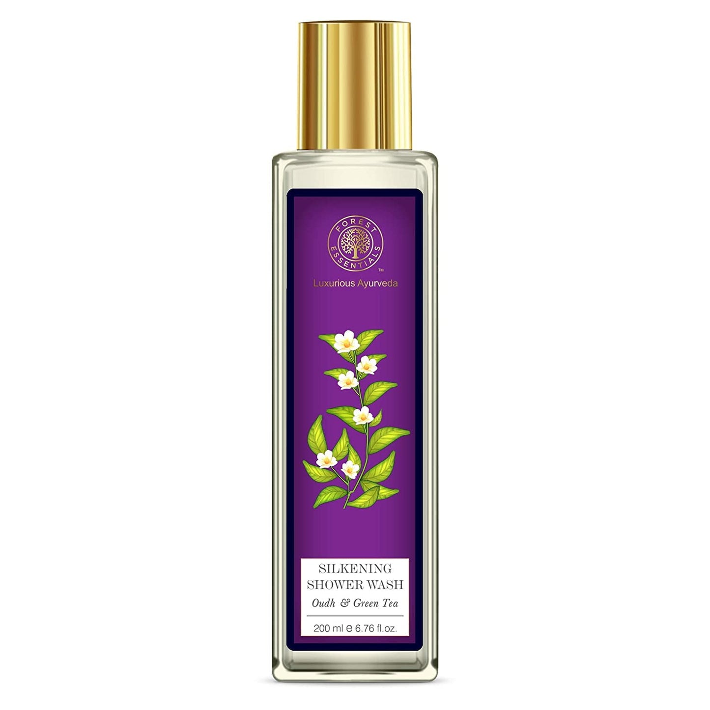 Forest Essentials Oudh and Green Tea Silkening Shower Wash, 200ml