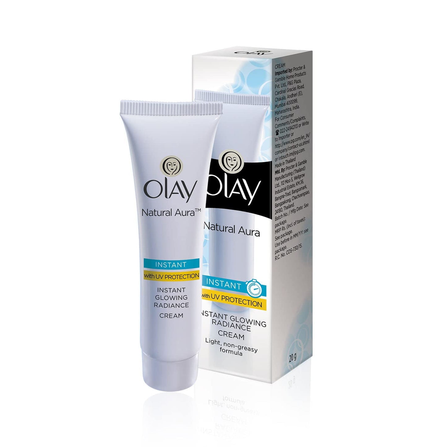 Olay Natural Aura Vitamin B3, Pro B5, E with UV Protection - 20gm