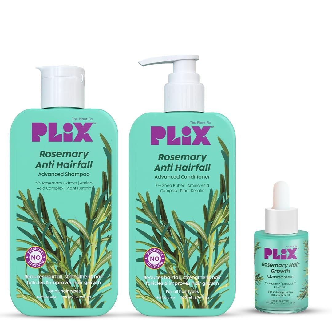 PLIX - THE PLANT FIX Rosemary Anti Hairfall Regime Combo of 3% Redensyl Serum, Advanced Sh