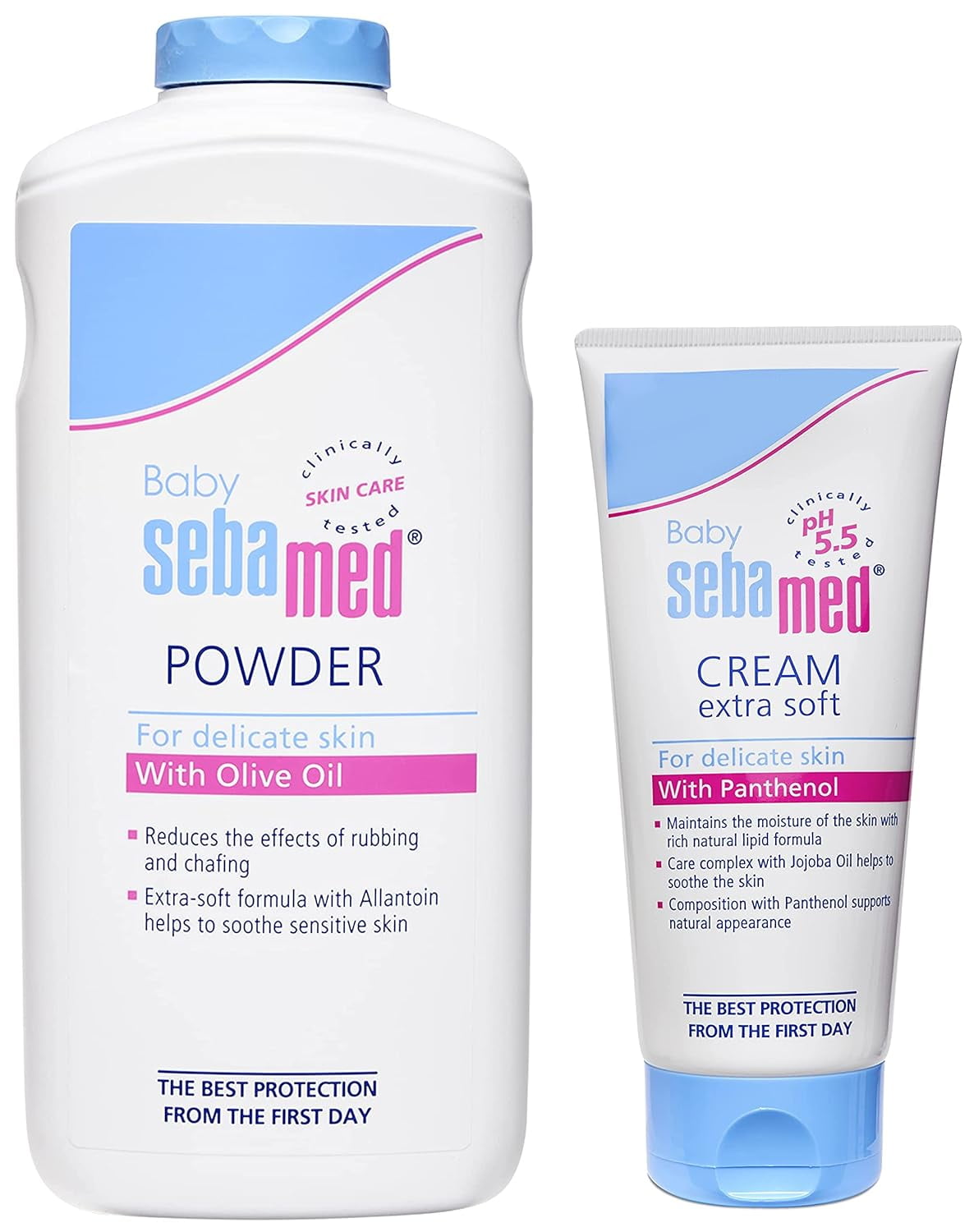 SebaMed Baby Powder, 200g & Baby Cream, Extra Soft, 200ml Combo