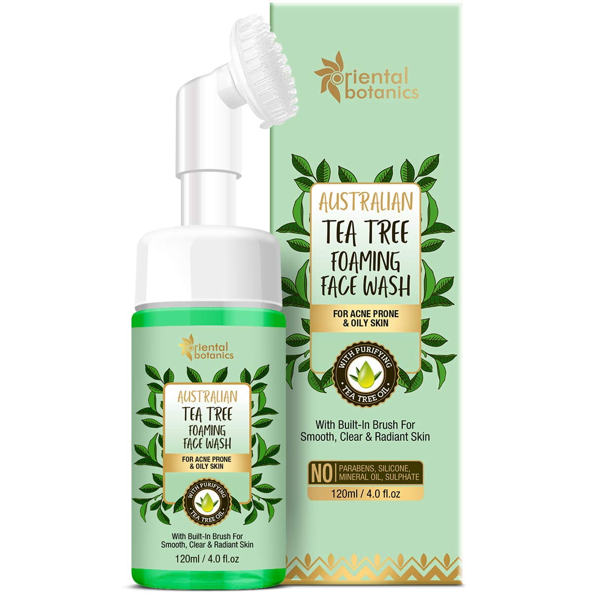 Oriental Botanics Australian Tea Tree Foaming FaceWash 120ml | For Acne Prone & Oily Skin,