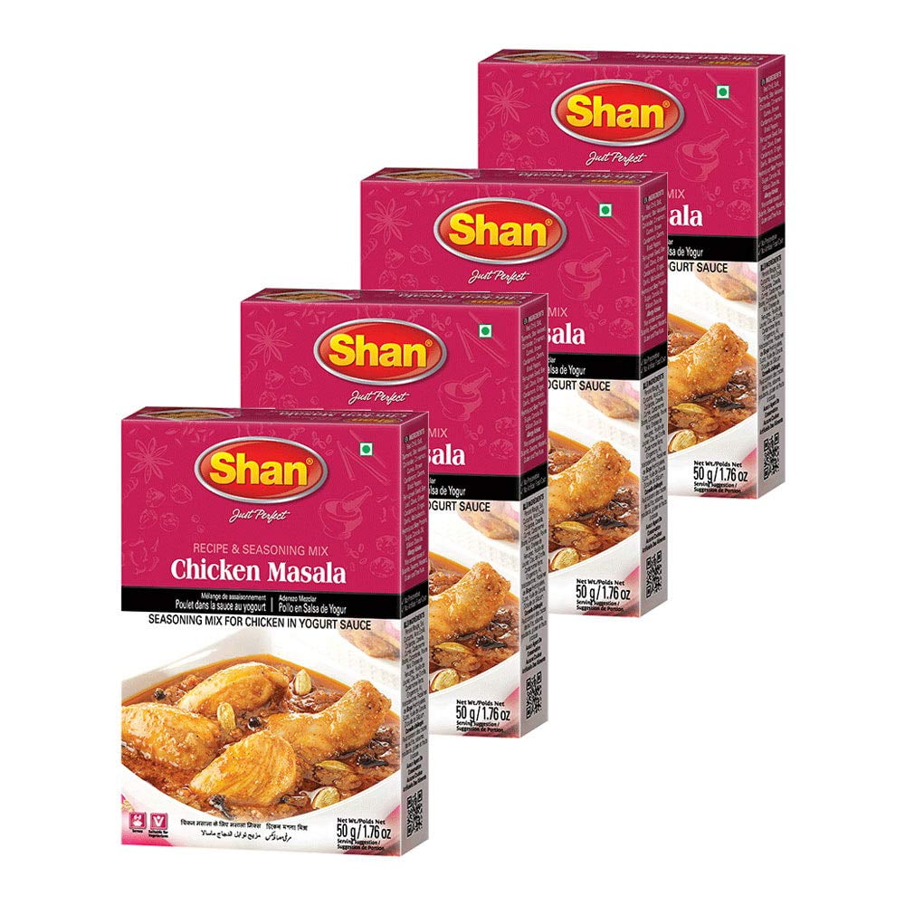 SHAN Chicken Masala Mix Recipe and Seasoning (Pack of 4) - 1.76oz (50g)