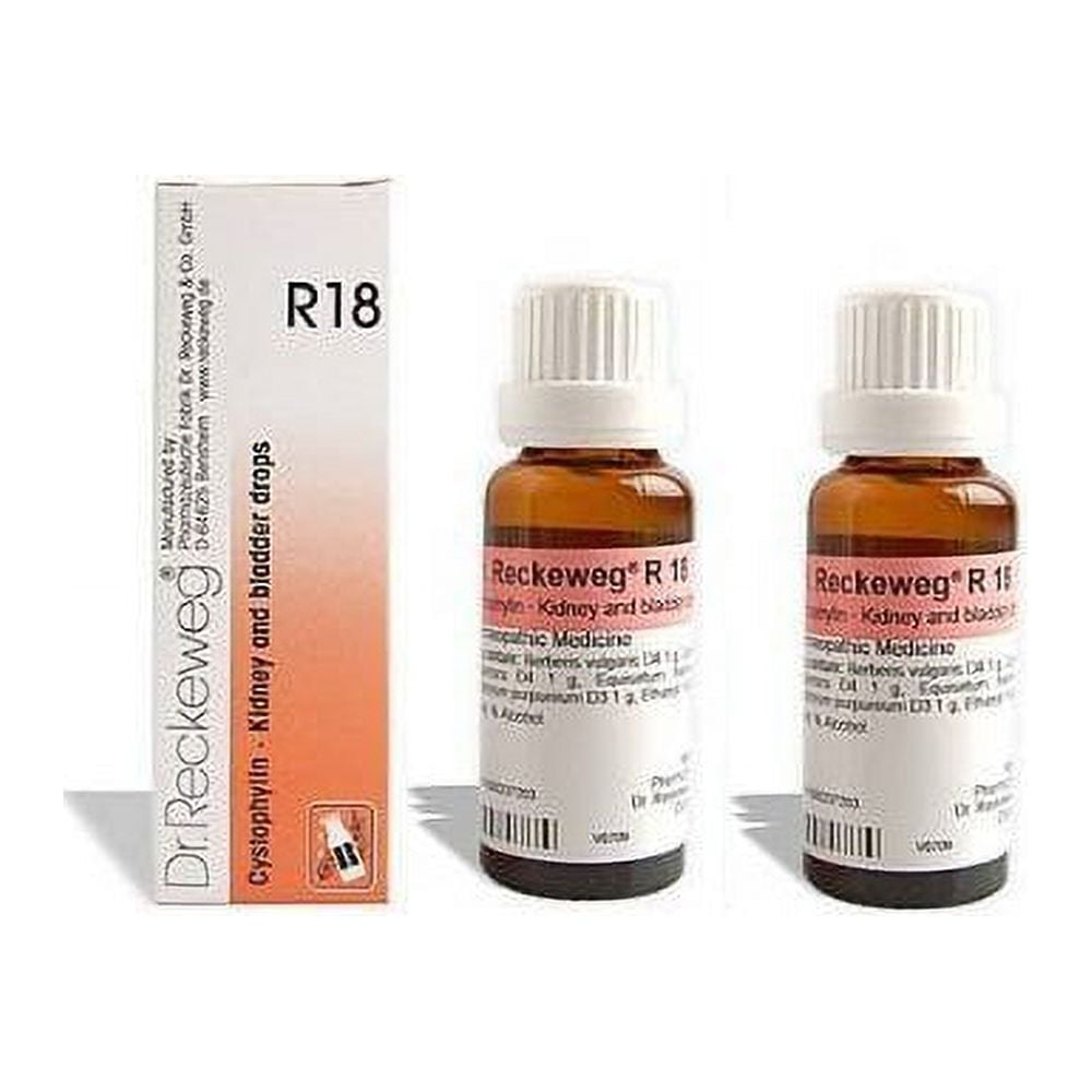 2 LOT X Dr. Reckeweg - Homeopathic Medicine - R18 Kidney and Bladder Drops by Dr. Reckeweg