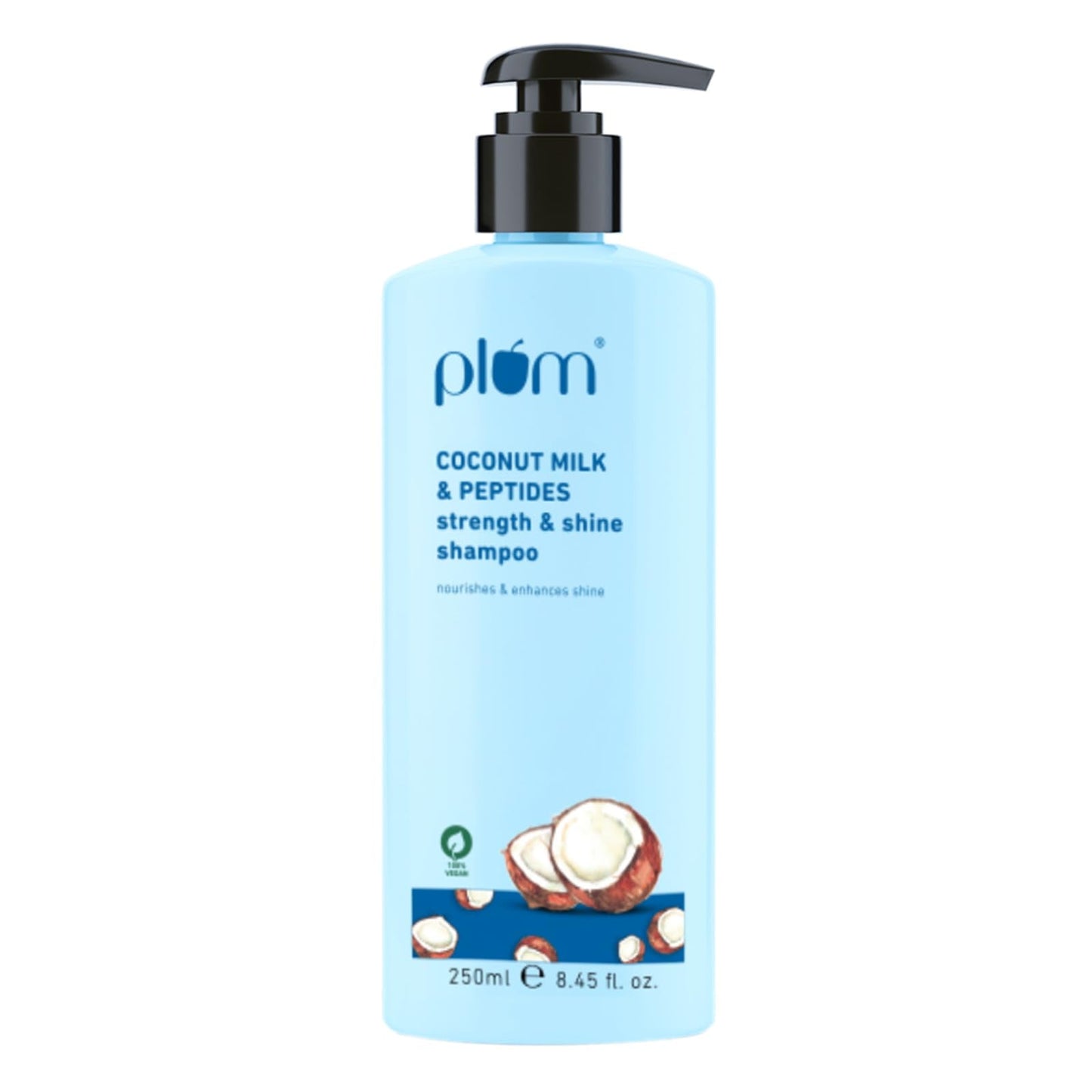 Plum Coconut Shampoo for Dull Hair with Coconut Milk and Peptides for Strong & Shiny Hair