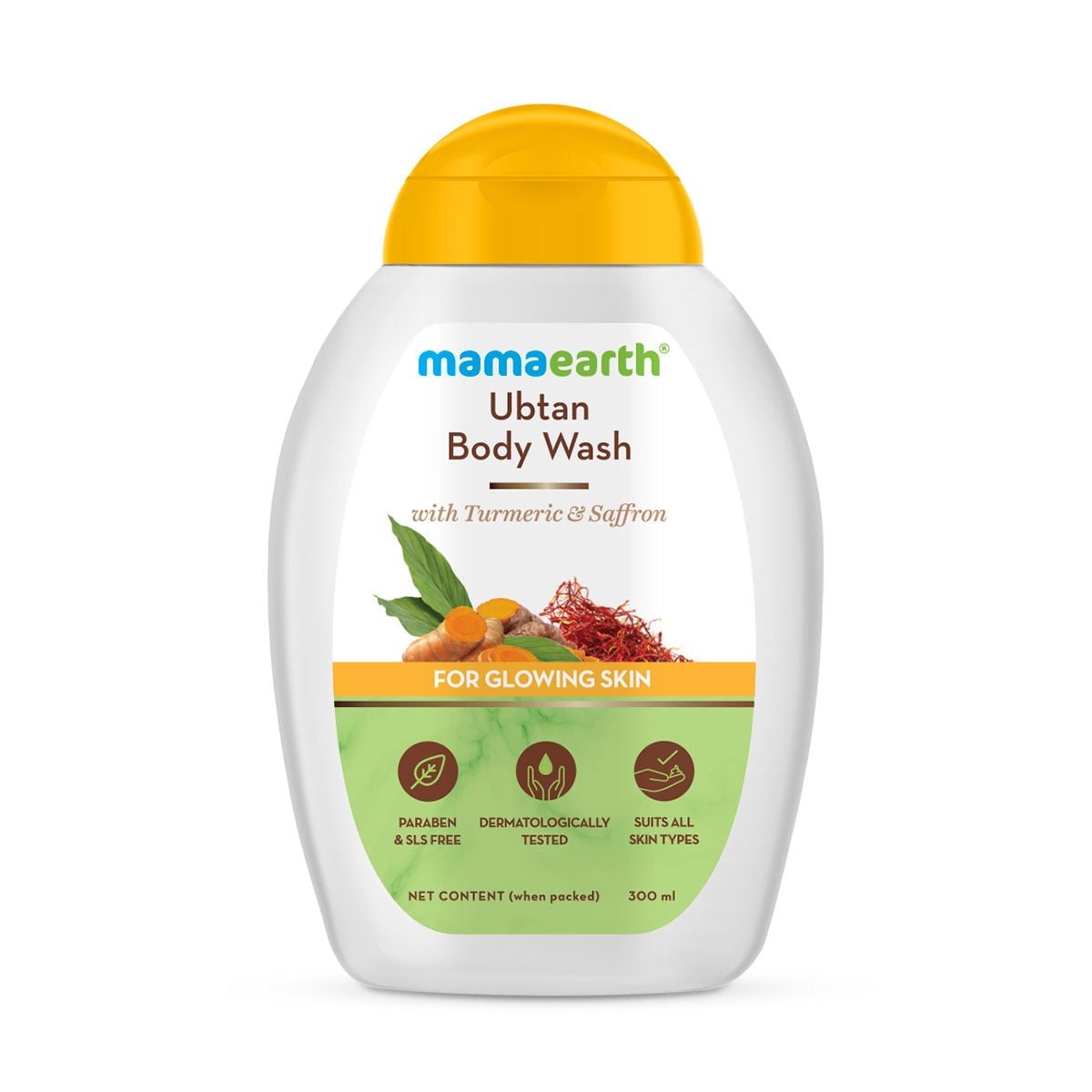 Mamaearth Ubtan BodyWash With Turmeric & Saffron for Glowing Skin (300 ml)