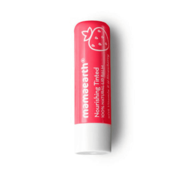 Mamaearth Nourishing Tinted 100% Natural LipBalm With Vitamin E & Strawberry - 4gm