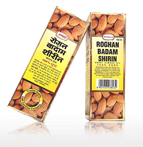 Hamdard Roghan Badam Shirin Sweet Almond Oil, Yello, 100 ml (HAMBEAUTY)