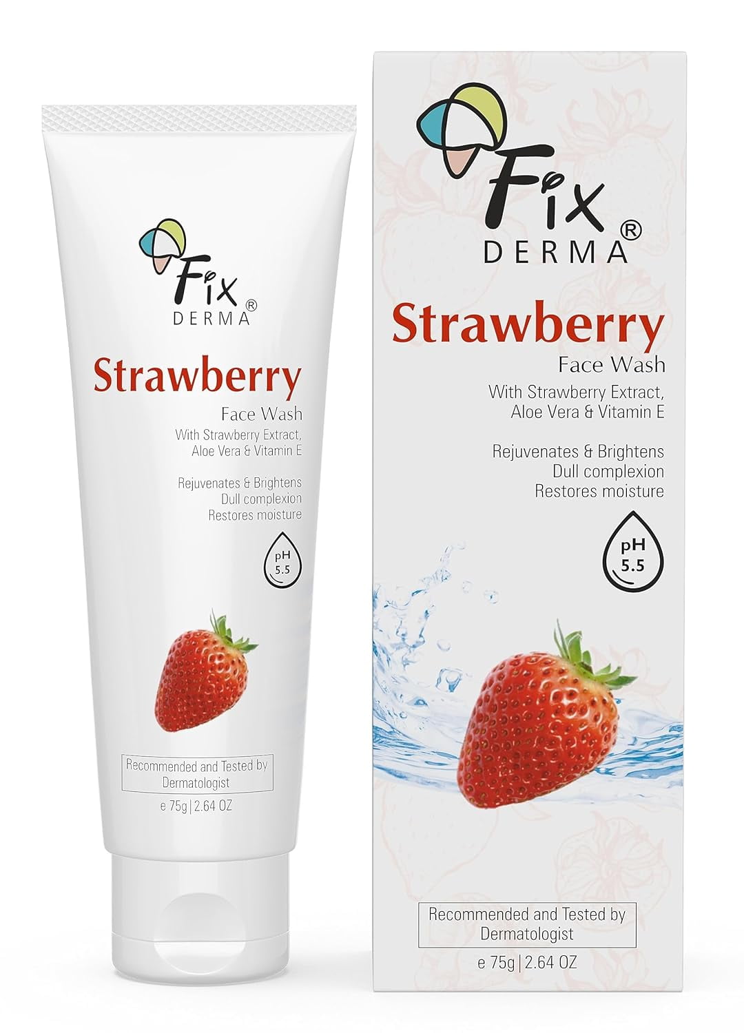 Fixderma Strawberry FaceWash with Vitamin E & Strawberry Extract | FaceWash & FaceCleanser