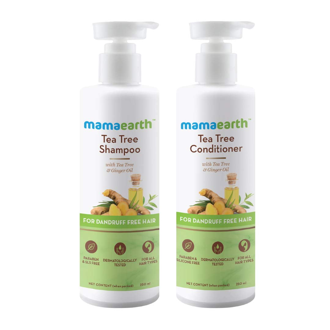 Mamaearth Tea Tree Anti Dandruff Hair Kit Tea Tree Shampoo, 250ml + Tea Tree Conditioner,