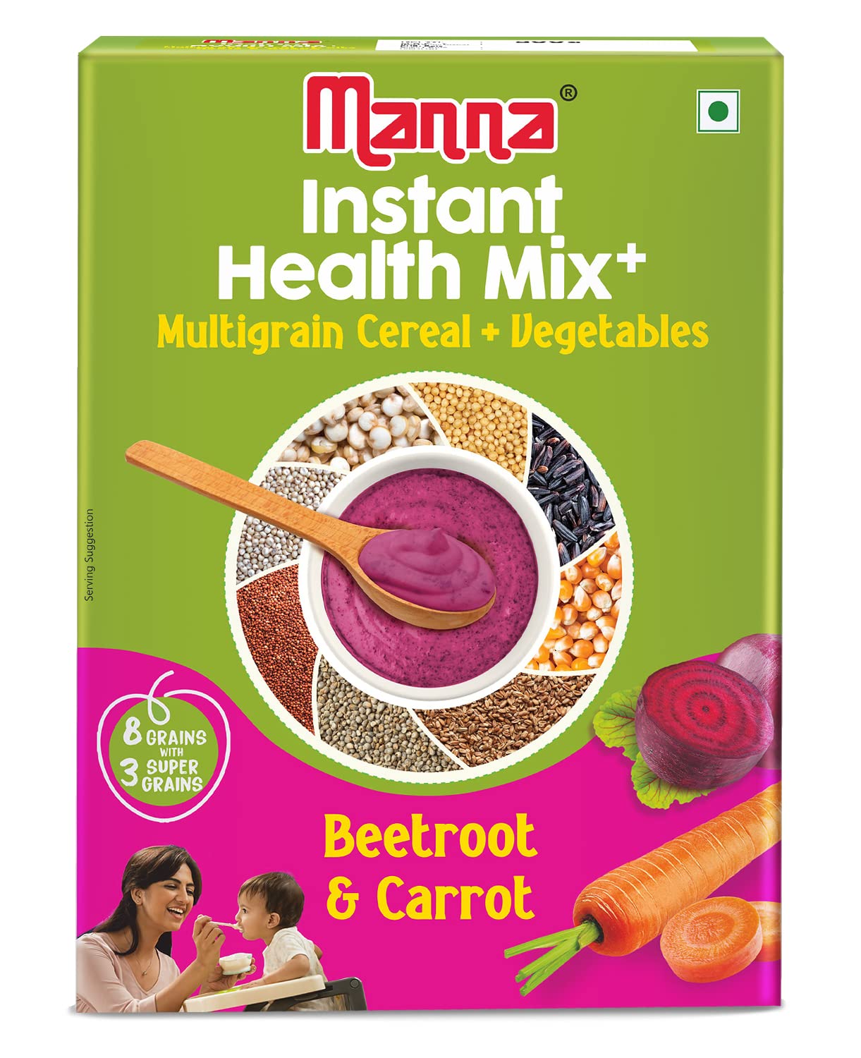 Manna Health Mix Instant 200G, Beetroot & Carrot With Milk, Travel Friendly (Mix With Wate