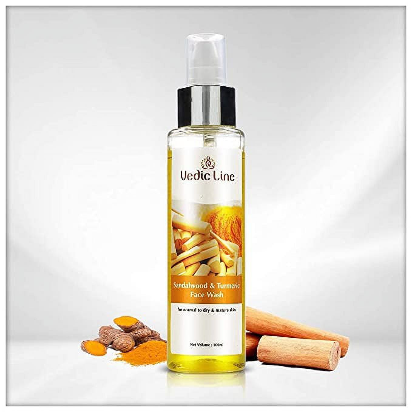 Vedicline Sandalwood & Turmeric FaceWash Reduces scars and breakouts for Provides Brighten