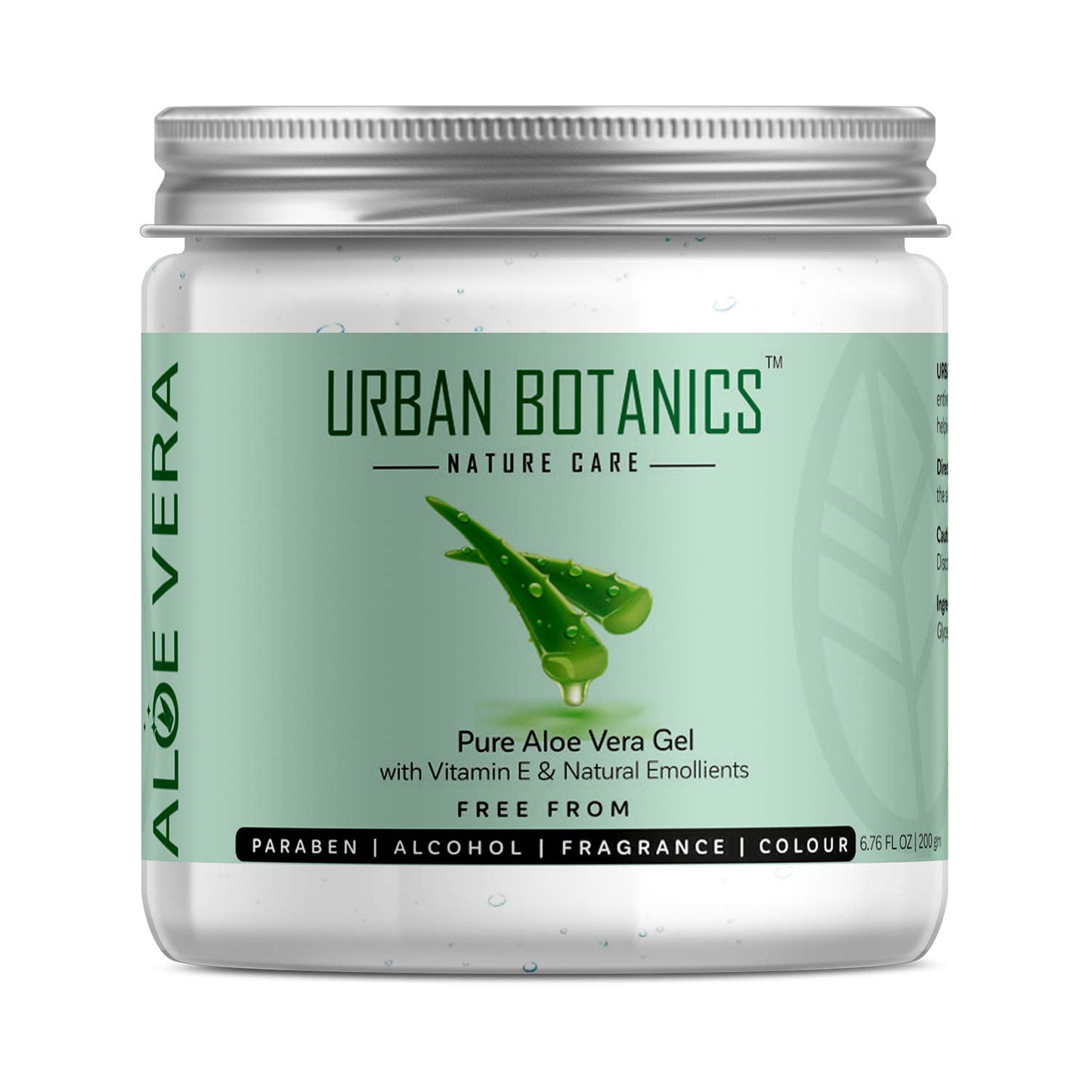 UrbanBotanics® Pure Aloe Vera Skin/Hair Gel With Vitamin E & Natural Emollients (Paraben