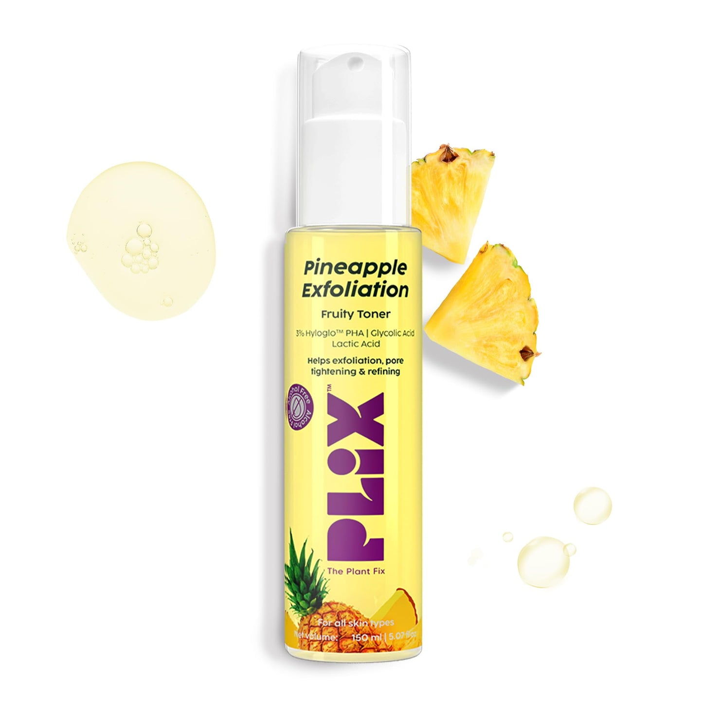 Plix - The Plant Fix Pineapple Pha 3% Alcohol Free Face Toner (150Ml) | Pore Tightening &