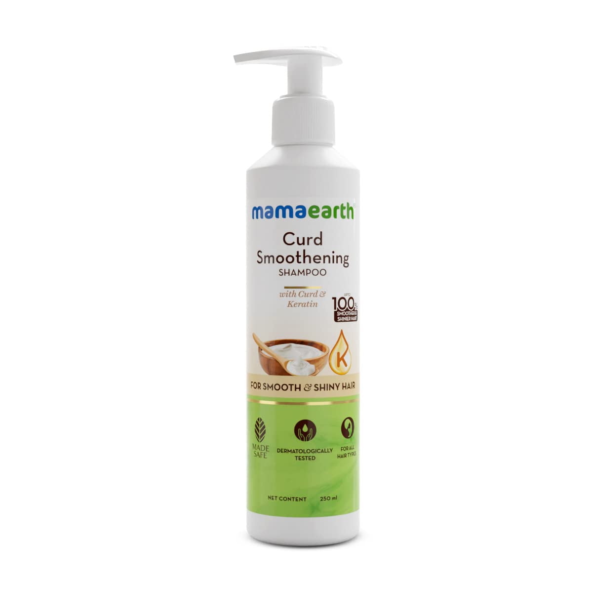 Mamaearth Curd Smoothening Shampoo For Women and Men; with Curd & Keratin for Smooth & Shi