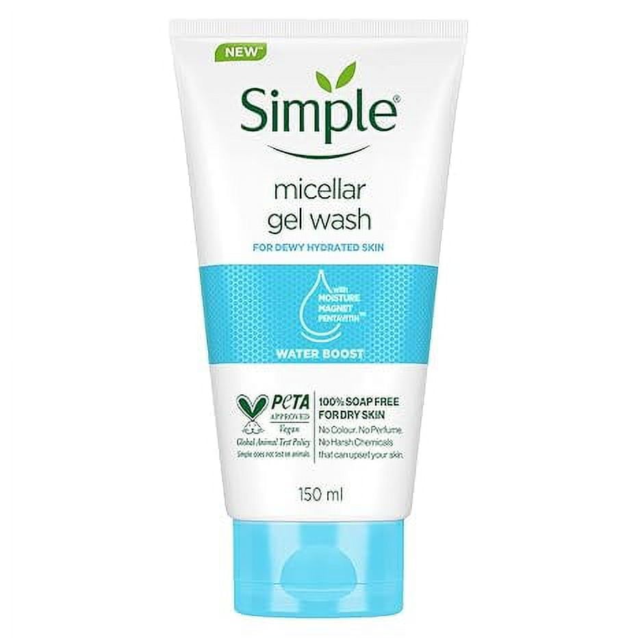 Simple Water Boost Micellar FaceWash 150ml for normal to dry skin(pack of 2)