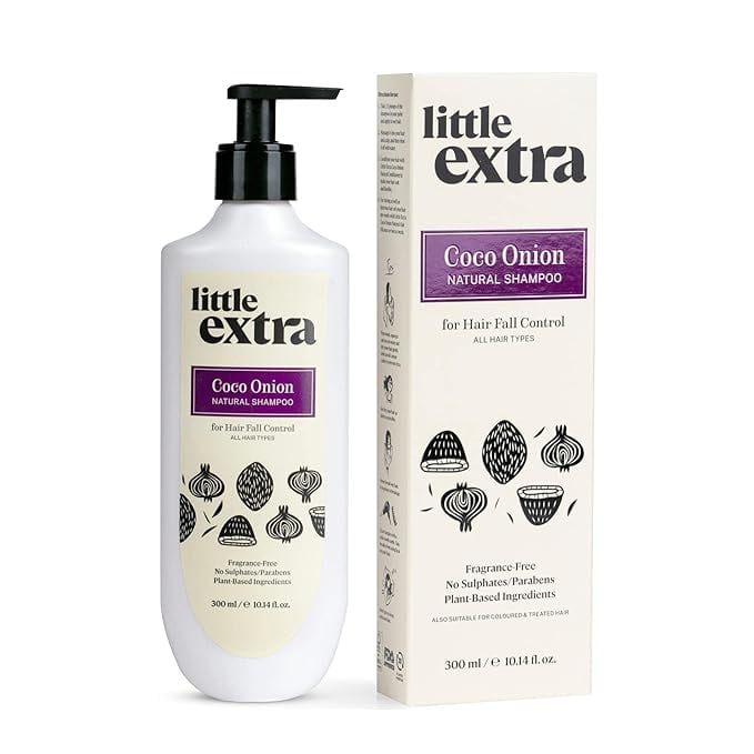 Little Extra Coco Onion Natural Shampoo for Hair Fall Control & Growth, No Parabens, SLS,