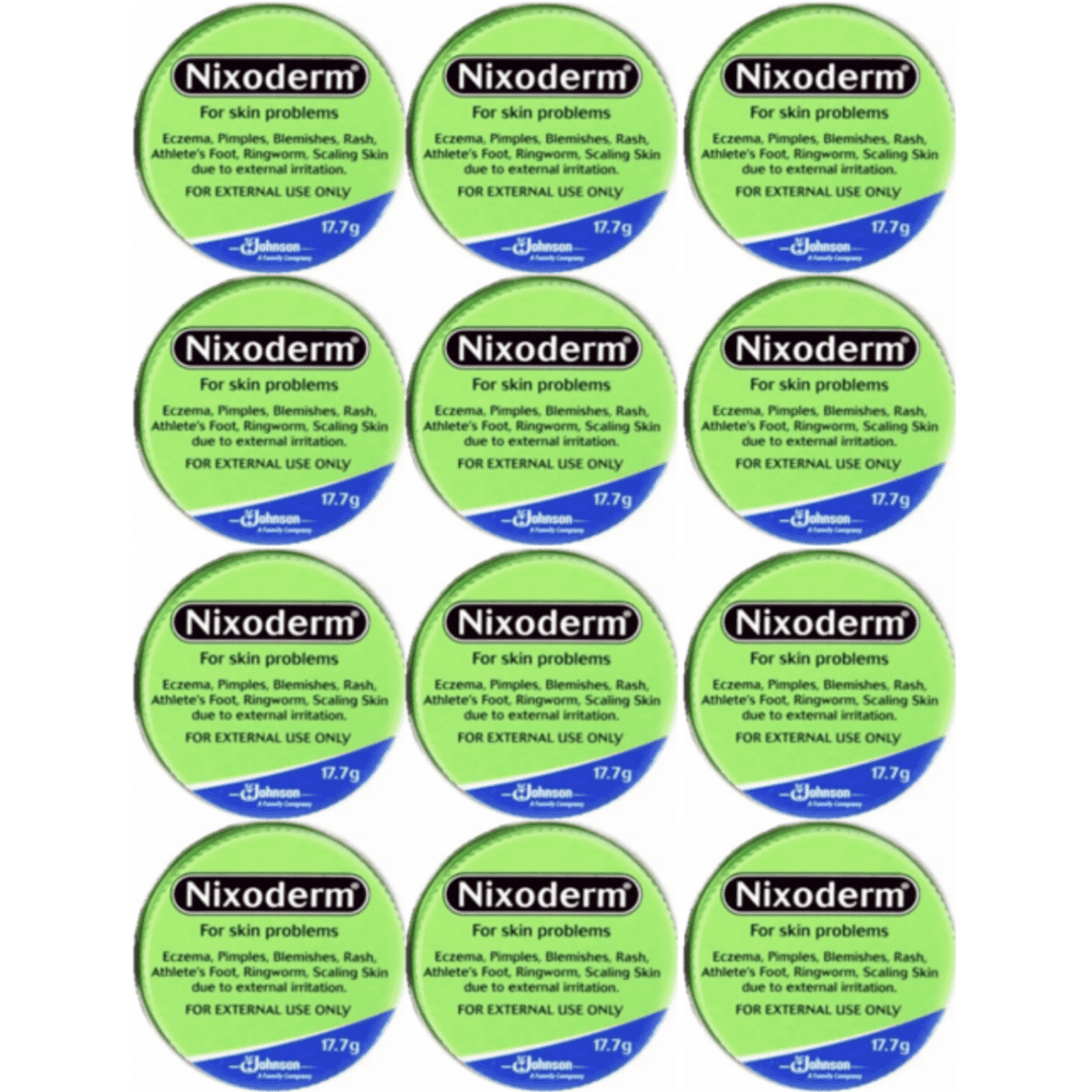 Nixoderm Cream For Eczema, Blemishes, Pimples, Rashes, Athletes Foot (Pack of 12)