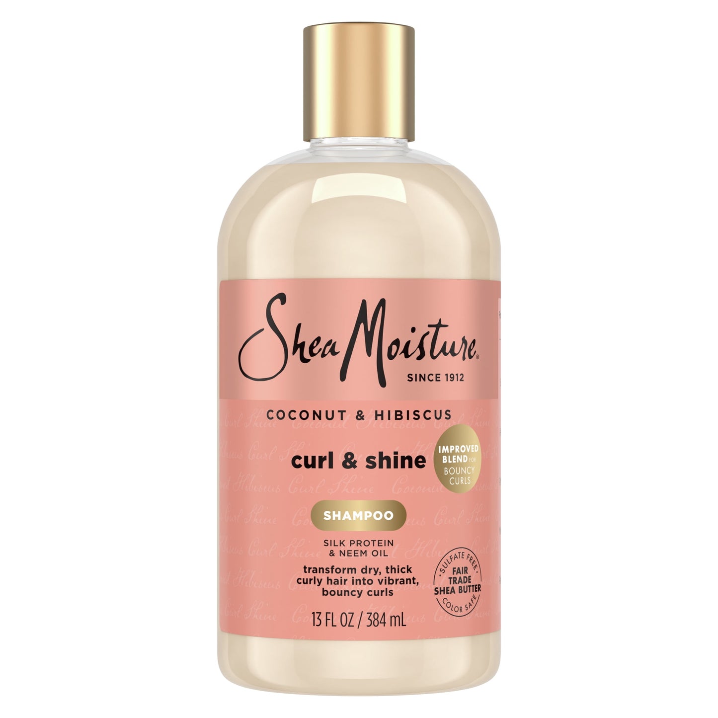 SheaMoisture Curl & Shine Shampoo Coconut & Hibiscus for Curly Hair Paraben Free, 13 oz Bo