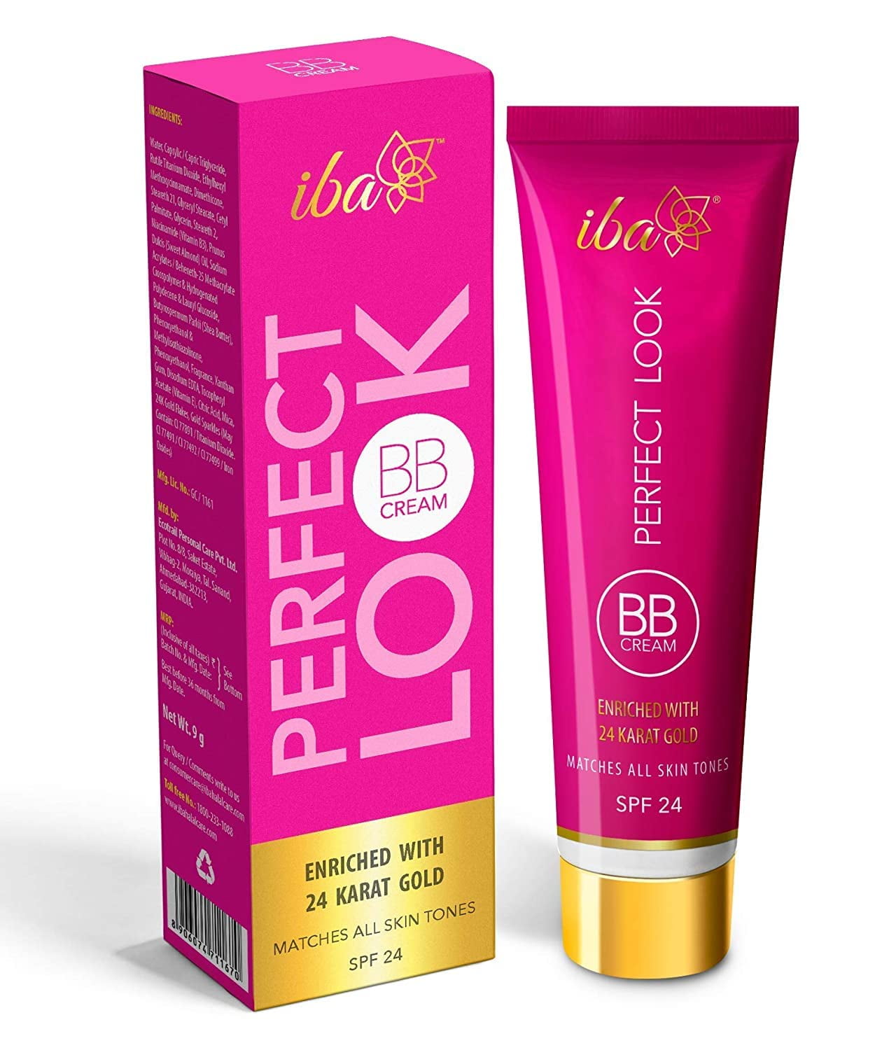 Iba Perfect Look Bb Cream With 24 Karat Gold 30G Medium Shade L Even Coverage L Fades Dark