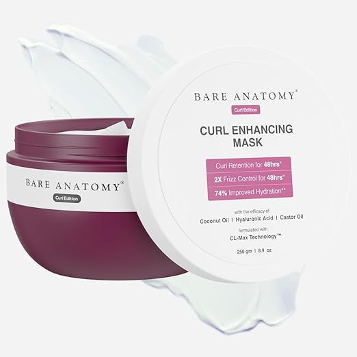 Bare Anatomy Curl Enhancing HairMask | Smoothens & Conditions Hair with Curl Retention & 2