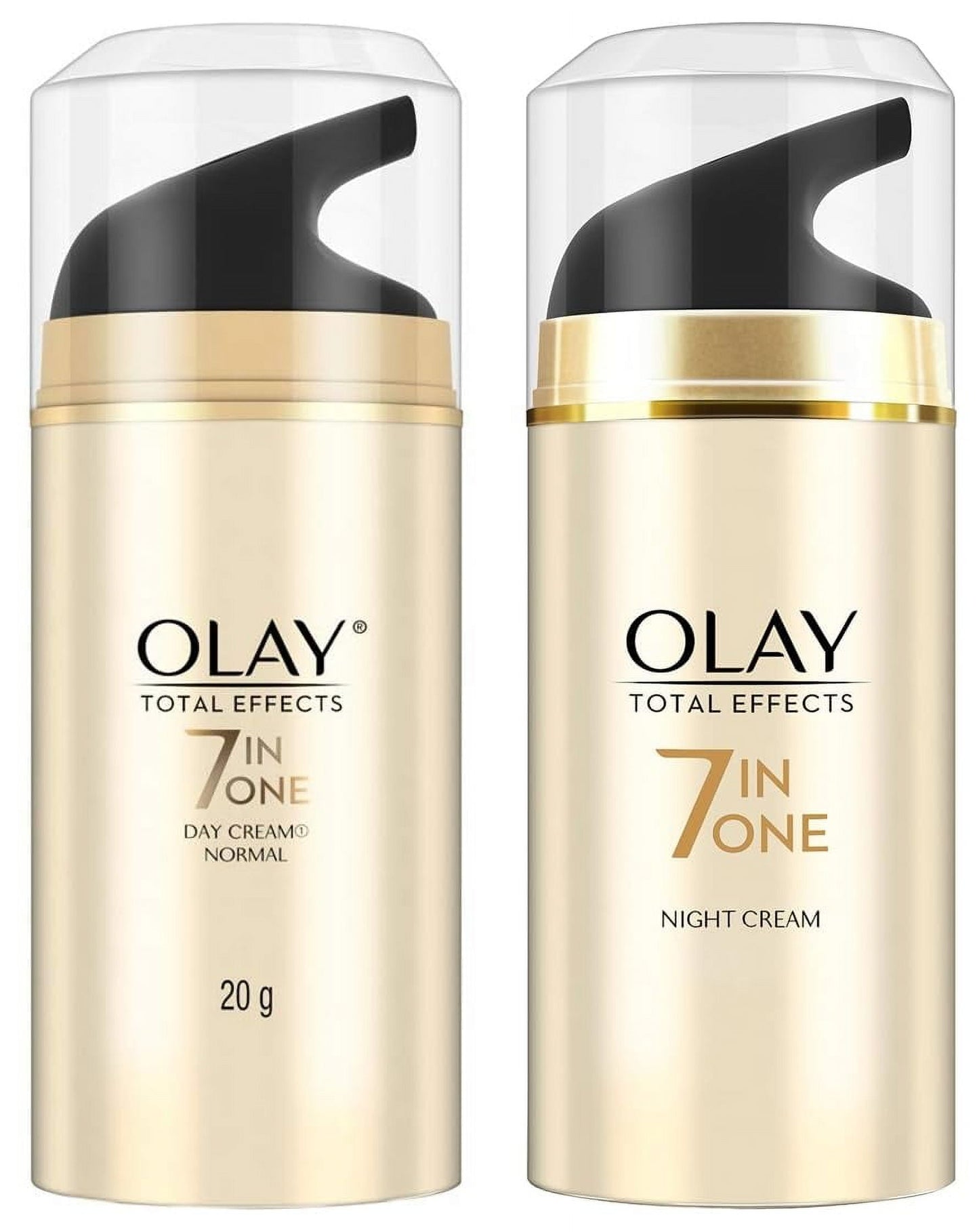 Olay Day Cream Total Effects 7 in 1, Anti-Ageing Moisturiser, 20g And Olay NightCream Tota