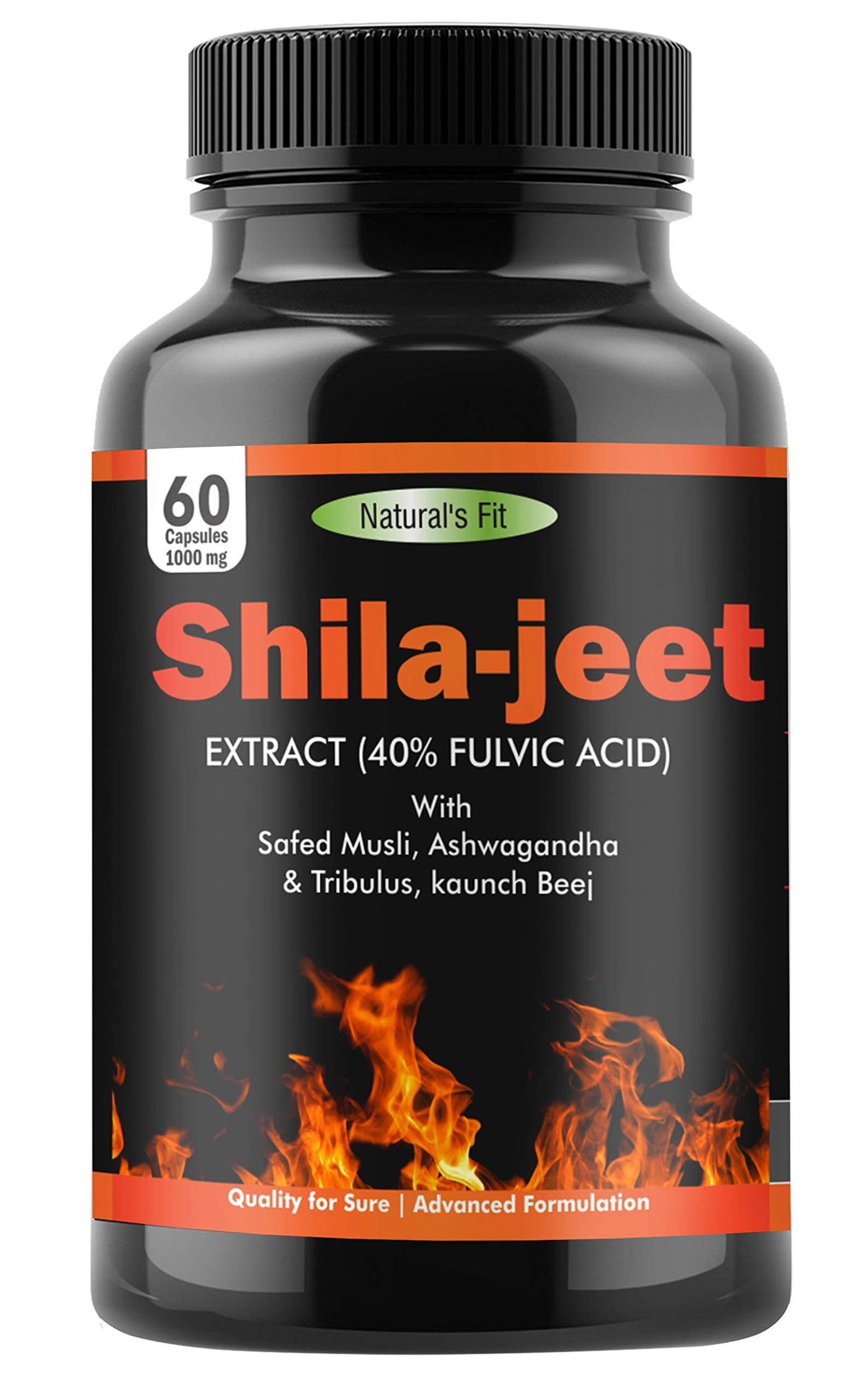 NATURAL'S FIT Shilajit/Shilajeet Capsules for Men 1000mg With Powerful Ingredients Safed M