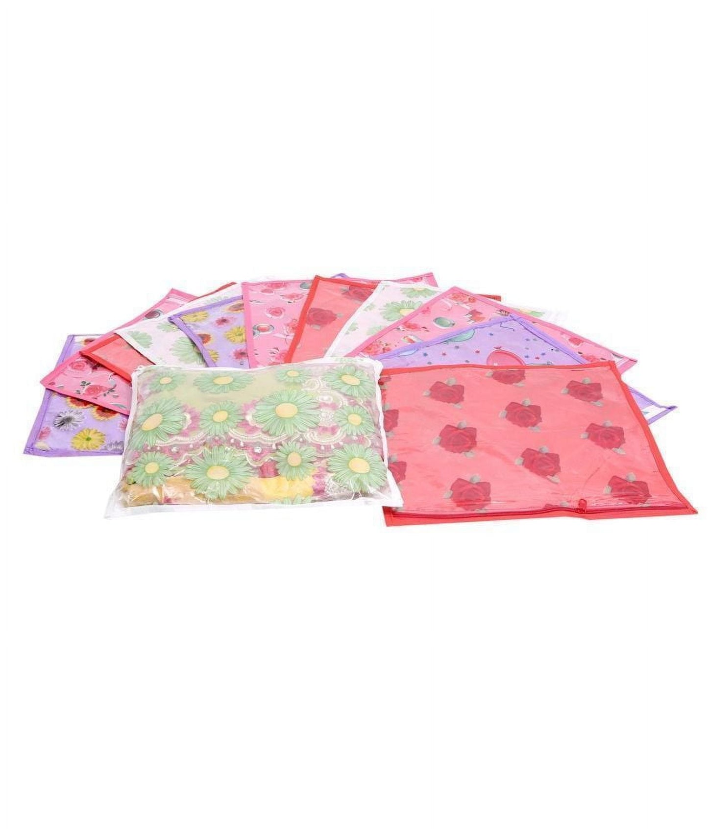 Kuber Industries Printed Non Wooven Saree Cover Set of 12 Pcs (Multi)