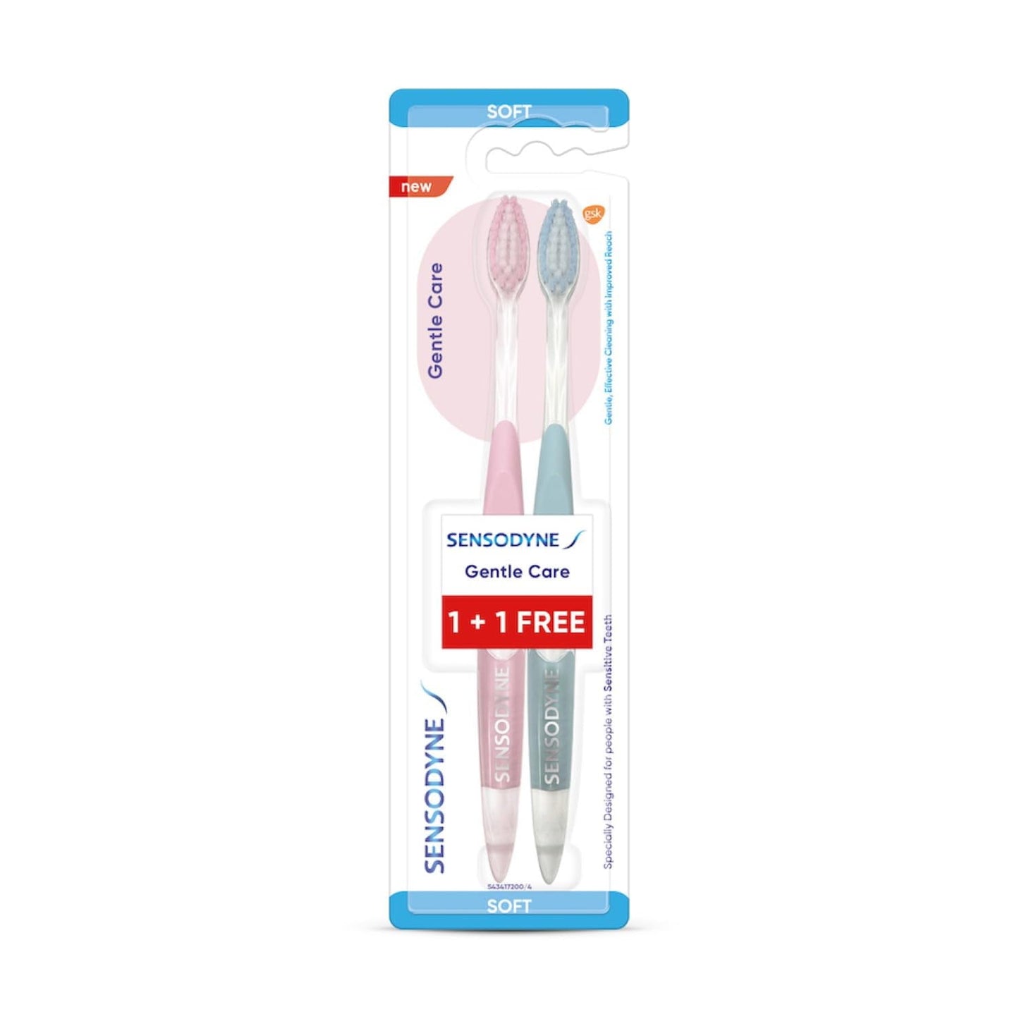 Sensodyne Gentle Care Toothbrush - Soft & Effective Cleaning - Buy 1 Get 1 FREE