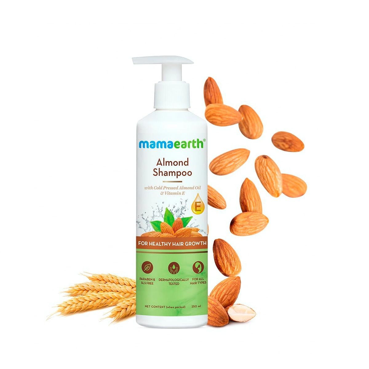 Mamaearth Almond Shampoo With Cold Pressed Almond Oil And Vitamin E(250ml)
