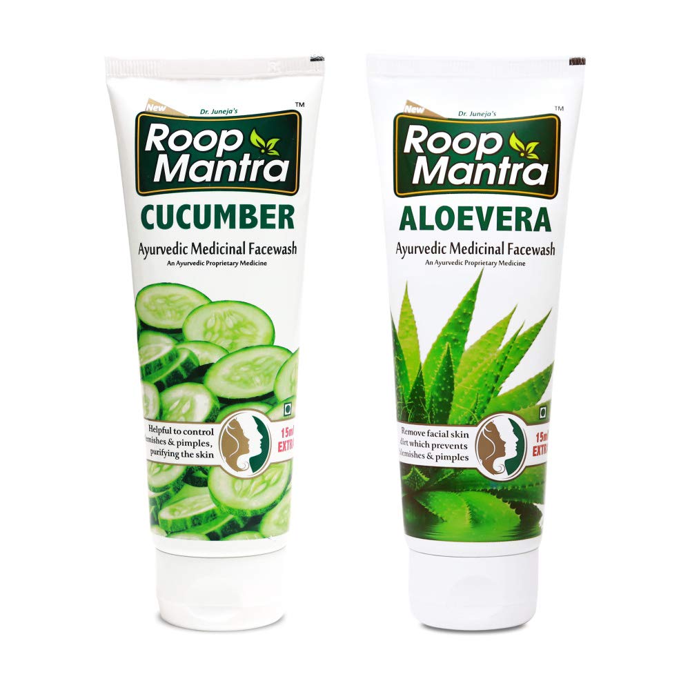 Roop Mantra FaceWash Combo (Cucumber Facewash 115ml + Aloevera Facewash 115ml)