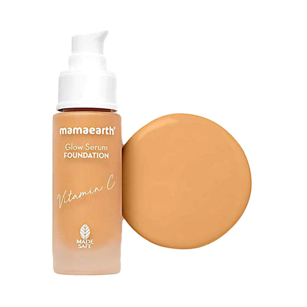 Mamaearth Glow Serum Matte Light Coverage Foundation Creamy With Vitamin C & Turmeric For