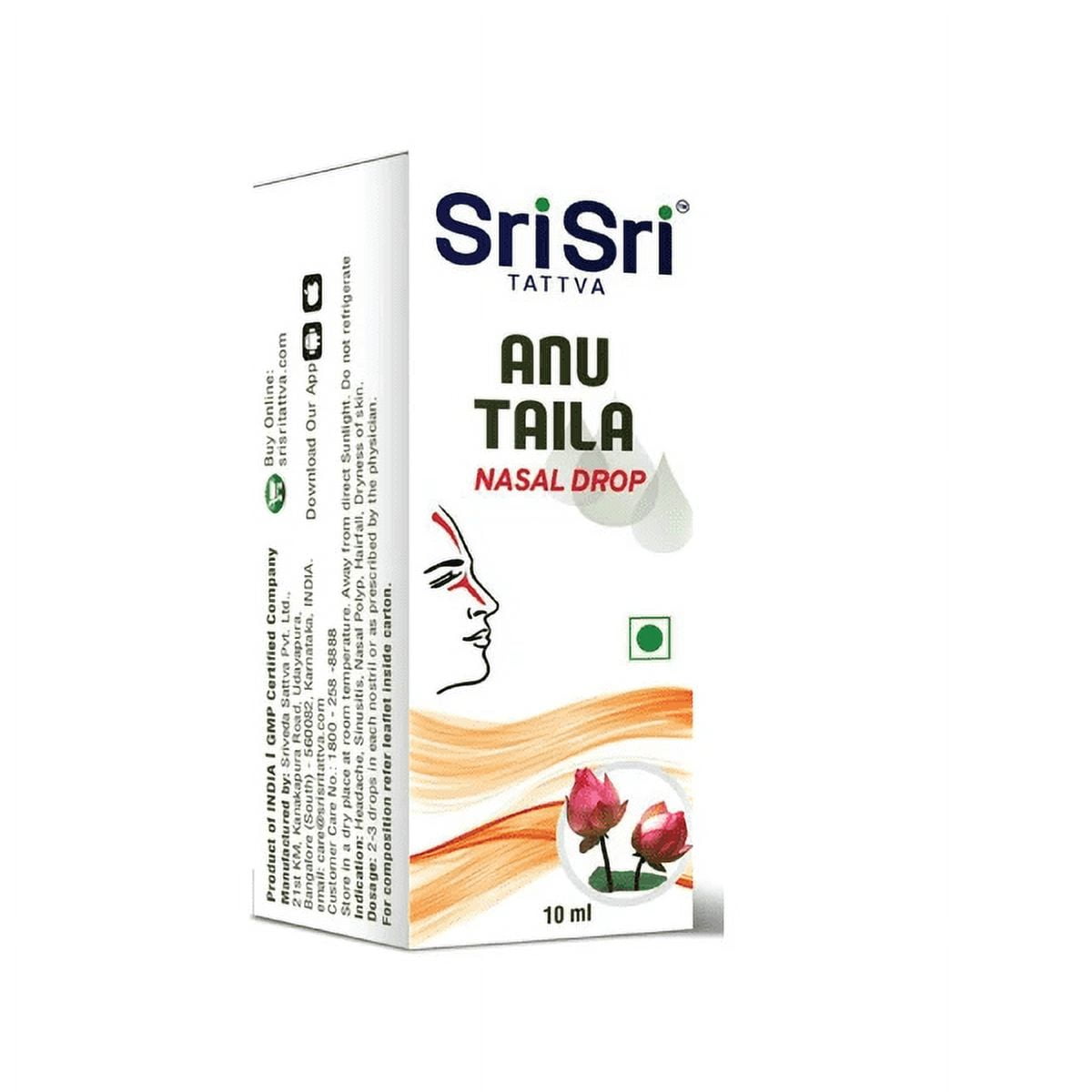 Sri Sri Ayurvedic Anu Taila – Nasal drops, 10ml