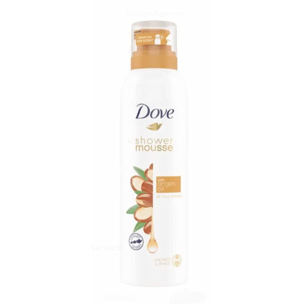 Dove Creamy Shower and Shaving Mousse with Argan Oil, 24 Hour Softness, Sulphate Free, 200