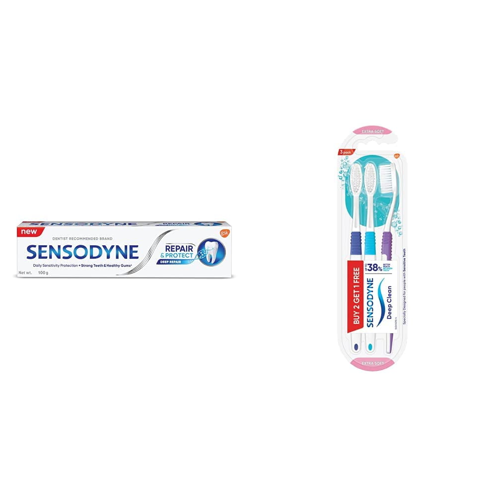 Sensodyne Sensitivity Relief Toothpaste: Repair & Protect Sensitive Toothpaste for daily r