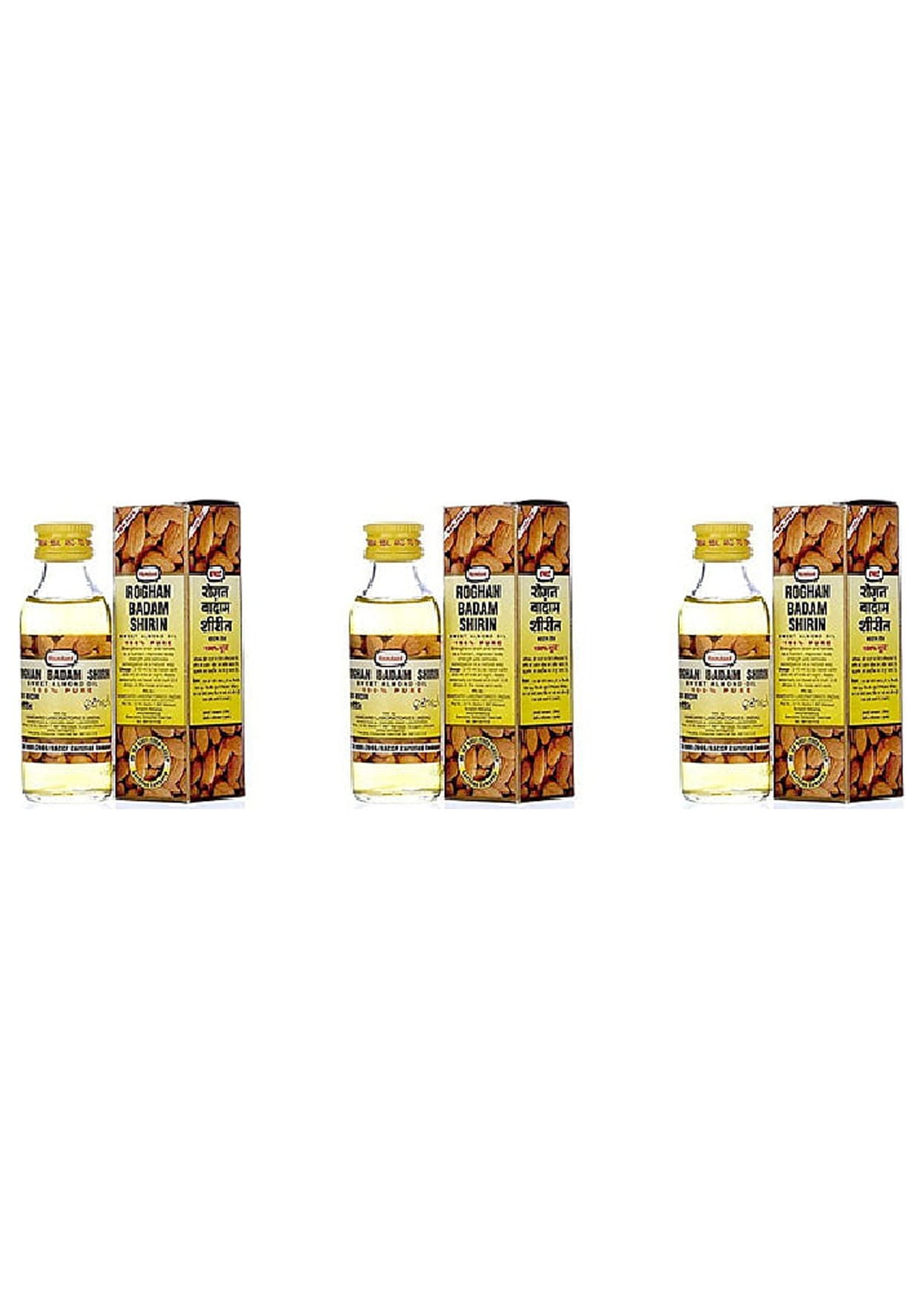 Pack Of 3 - Patanjali Rogan Badam Sweet Almond Oil - 150 Ml (5.07 Oz)