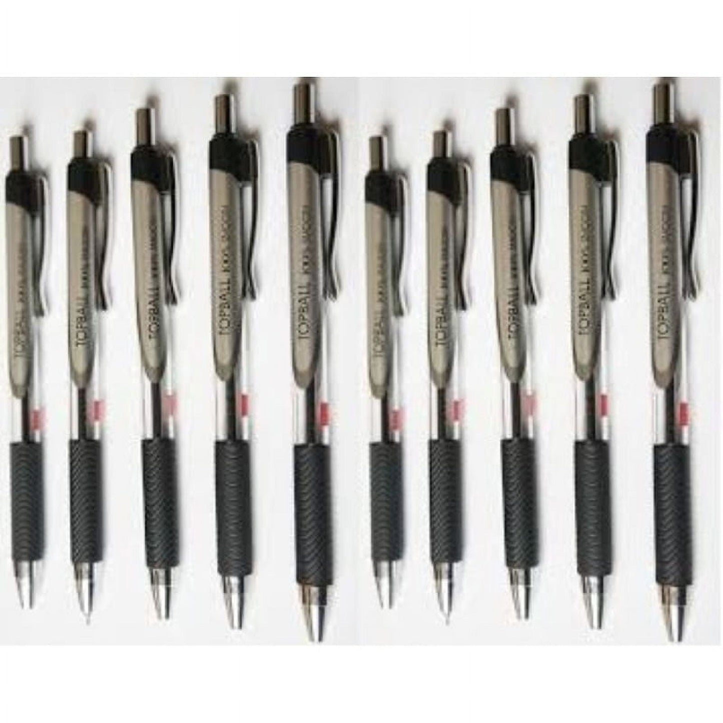 Cello Topball Click Retractable Ball Point Pens, Fine Point, 0.7 mm, Black Ink, 10 Count