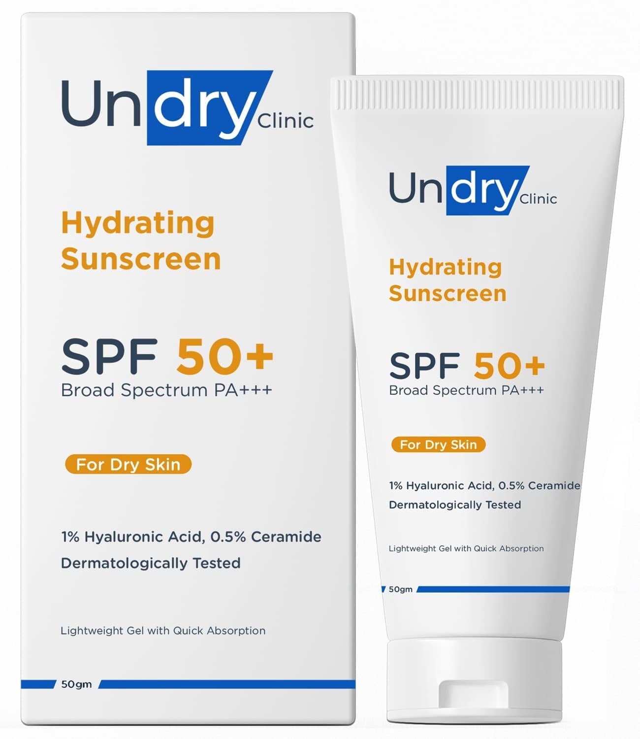 Undry Hydrating Sunscreen for Dry Skin Lightweight, Photostable Sunscreen SPF 50 Broad Spe