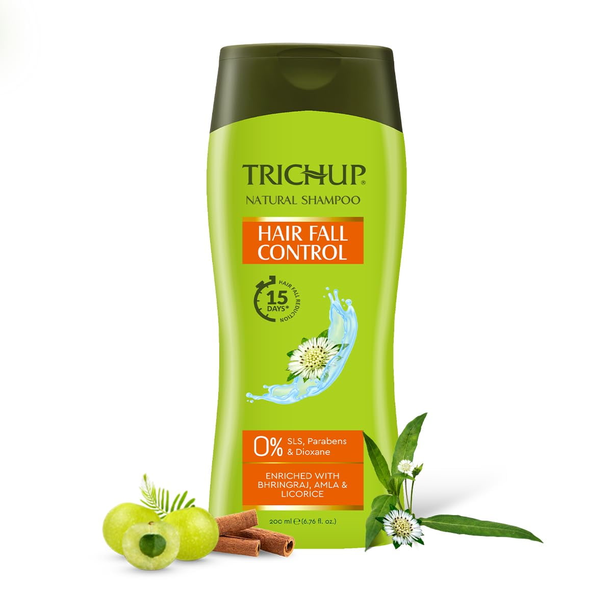 Trichup Hair Fall Control Herbal Shampoo - Enriched Amla, Licorice & Bhringaraj - Help to