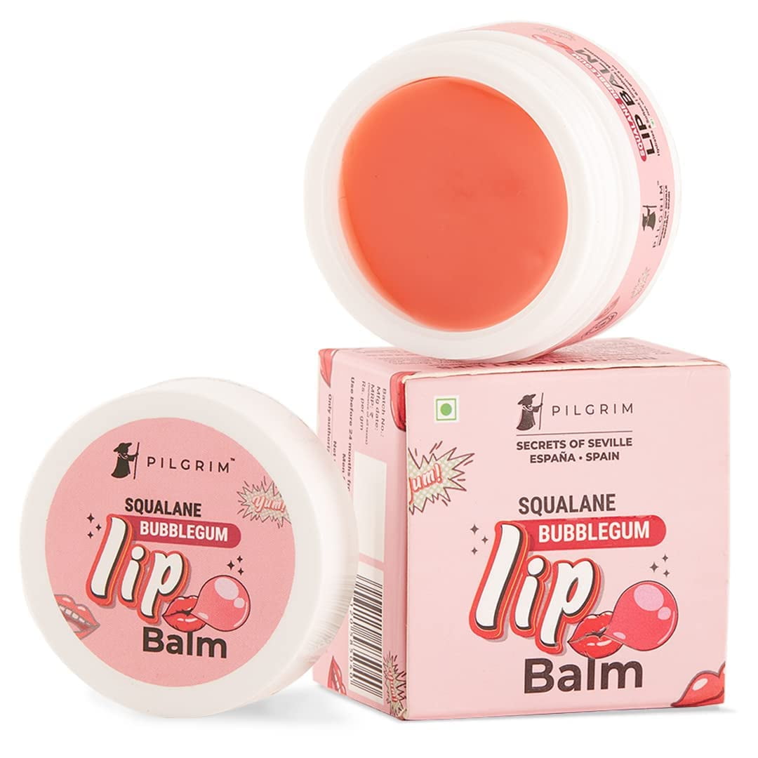 Pilgrim Spanish Squalane LipBalm (Bubblegum) For Unisex, LipBalm For Dark Lips With Shea &