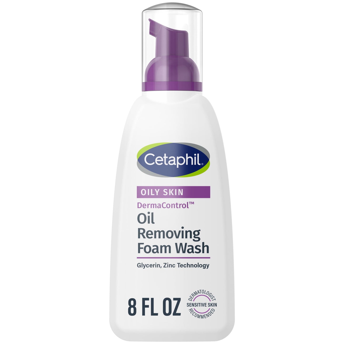 Cetaphil Derma Control Oil Removing Foam Wash for Oliy, Sensitive Skin, 8 oz