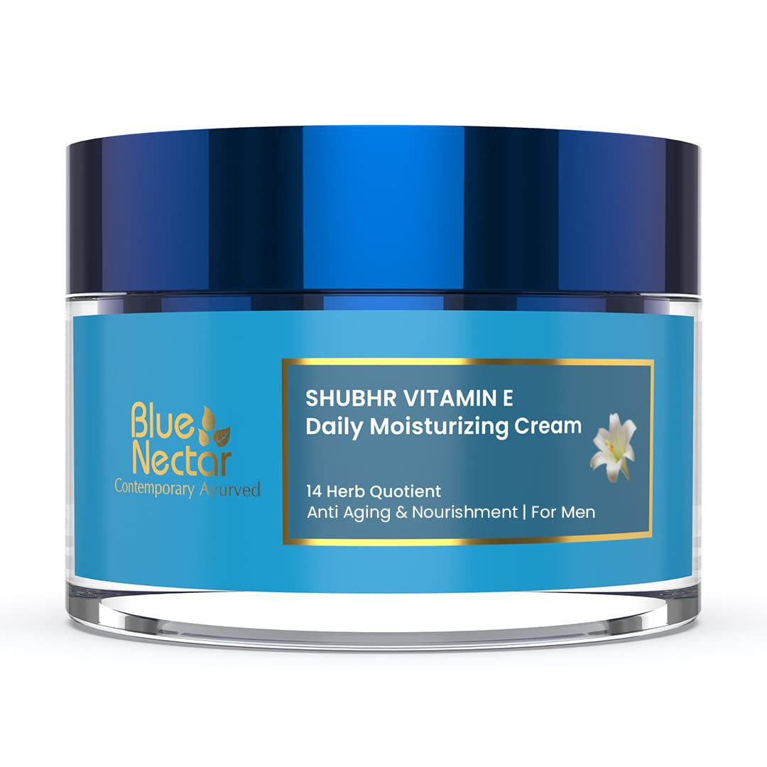 Blue Nectar Face Cream for Men, Daily Moisturizing Anti Aging Cream for Men with Face Glow
