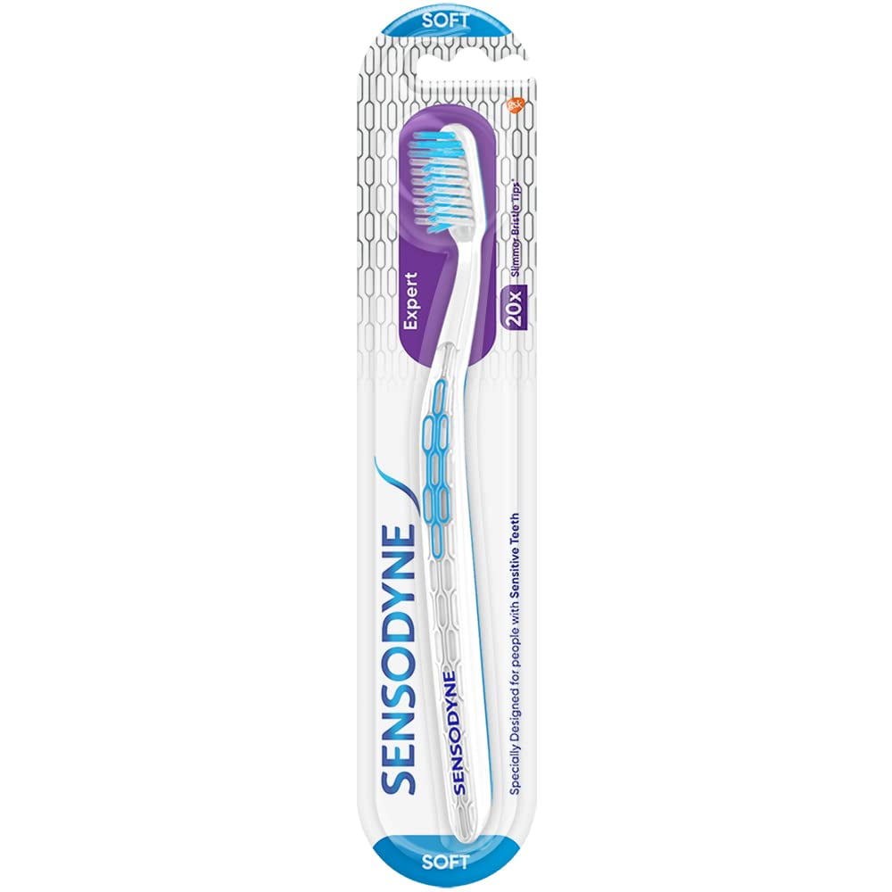 Sensodyne Adult Manual Toothbrush: Expert Tooth Brush With 20X Slimmer & Soft Cross-Active