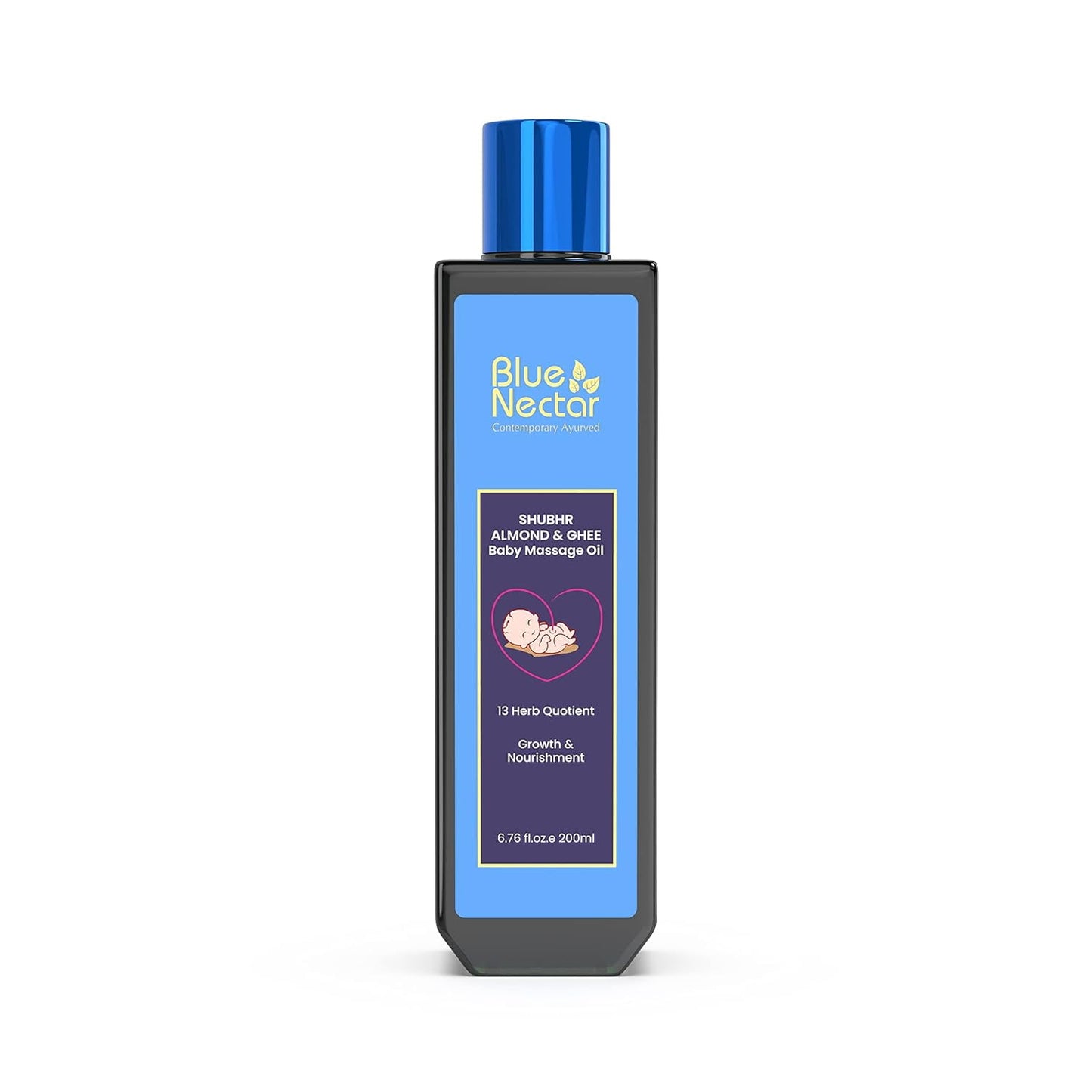 Blue Nectar Ayurvedic Baby HairOil with Organic Ghee, Almond Oil, Coconut Oil & Olive Oil