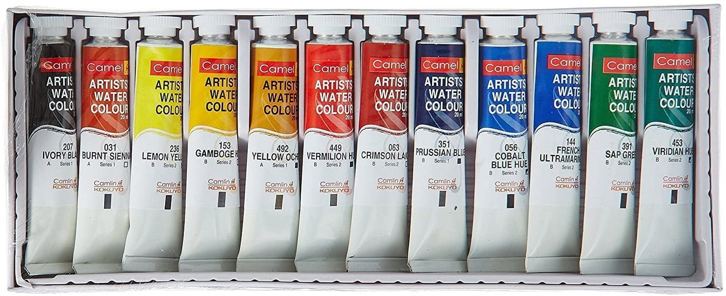 Camlin Kokuyo Artist's Water Color - 20ml Each, 12 Shades