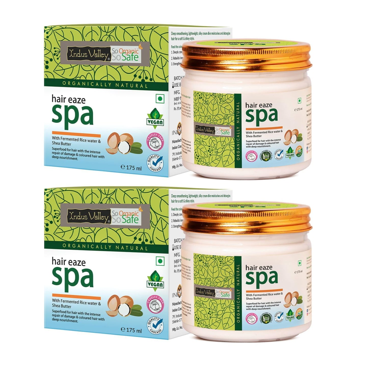 Indus Valley Almond Deep Nourishing For Dry Hair (Eaze) Spa - (Set Of 2) (175Ml *2=350Ml),