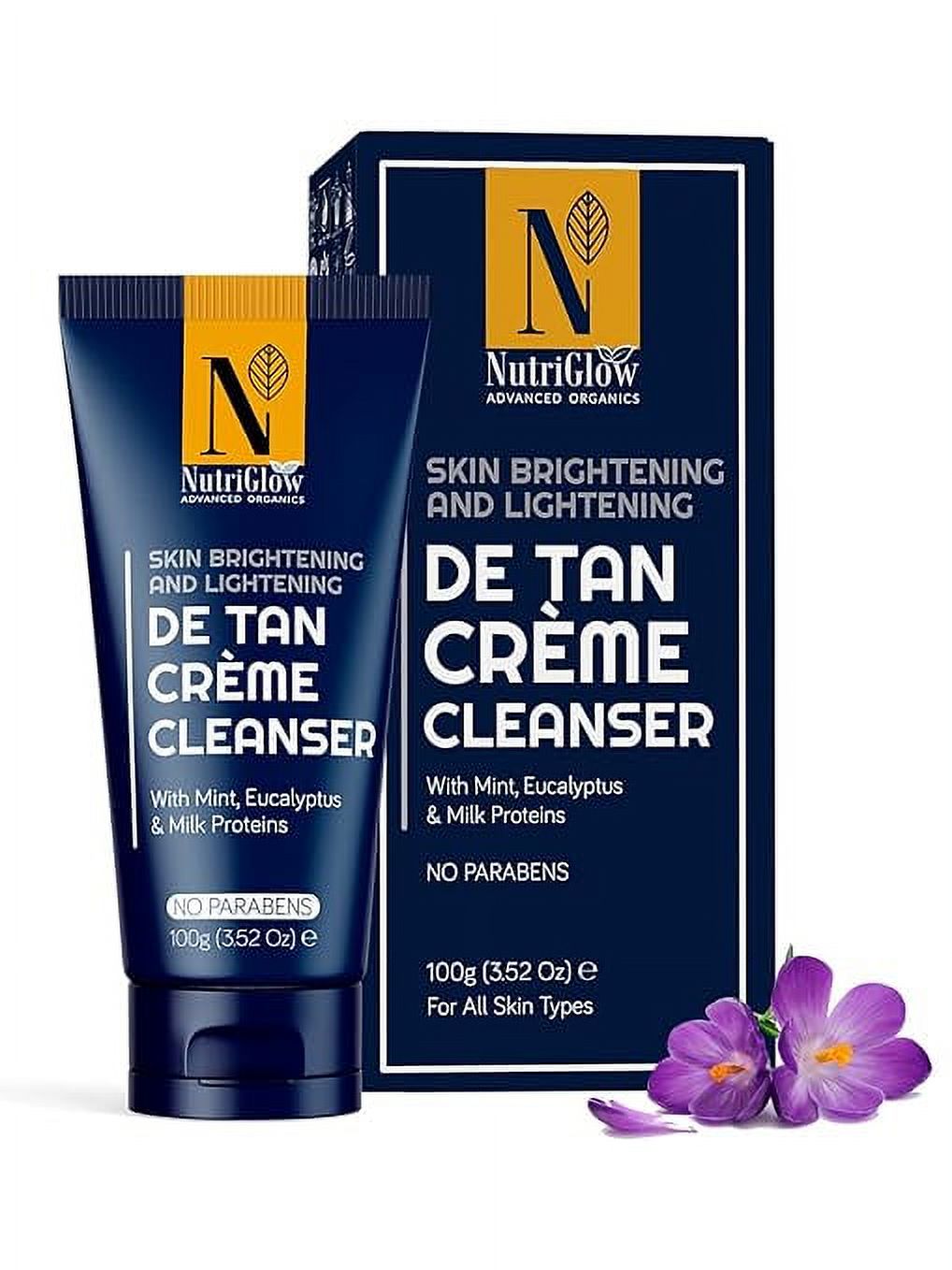 NutriGlow Advance Organics De Tan Cream Cleanser For Skin Brightening With Mint, Eucalyptu