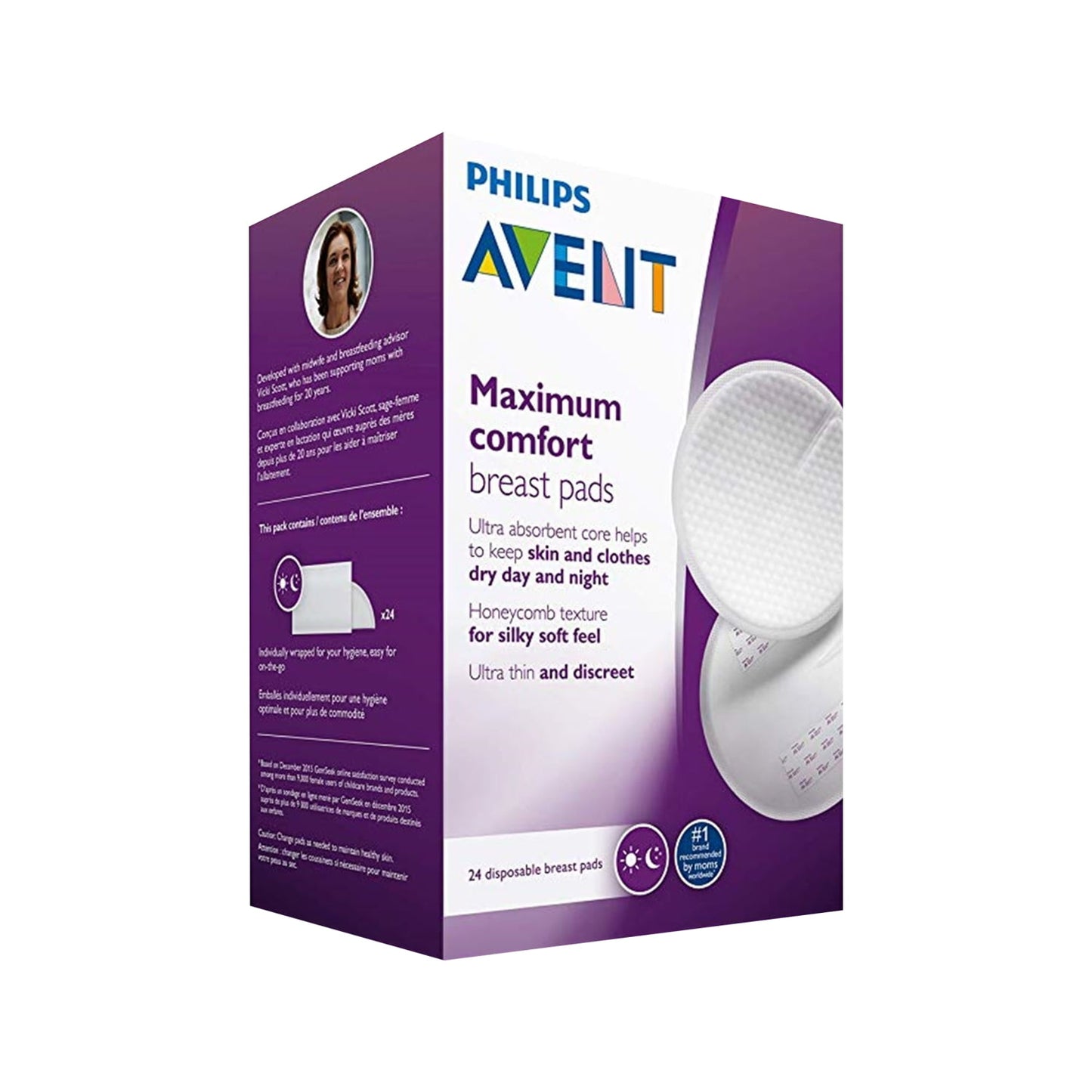Philips Avent Honeycomb Textured Thin Breast Pad 24 Pieces